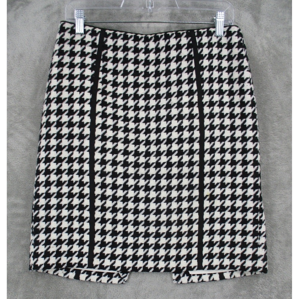 White House Black Market Skirt 6 Houndstooth Preppy Academia Secretary‎ Office